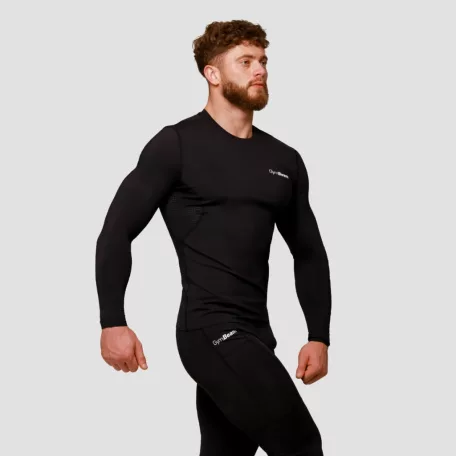 Mid kompressziós hosszú ujjú póló Black - XL - fekete - GymBeam