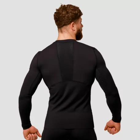 Mid kompressziós hosszú ujjú póló Black - XXL - fekete - GymBeam