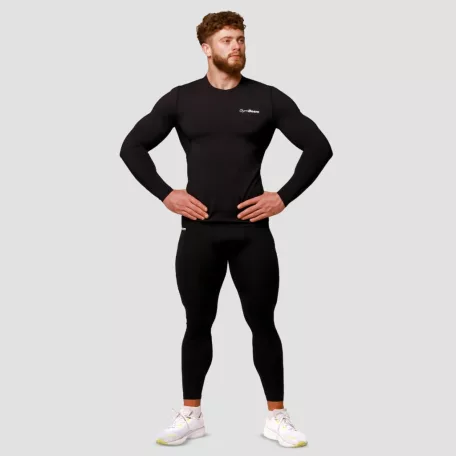 Mid kompressziós hosszú ujjú póló Black - XXL - fekete - GymBeam