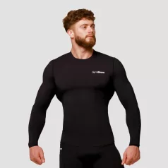   Mid kompressziós hosszú ujjú póló Black - XXXL - fekete - GymBeam