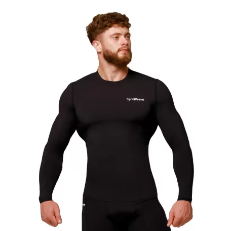 Mid kompressziós hosszú ujjú póló Black - XXXL - fekete - GymBeam