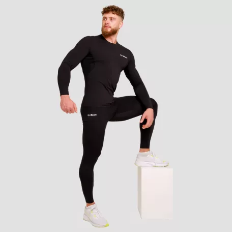 High kompressziós hosszú ujjú póló Black - XXL - fekete - GymBeam