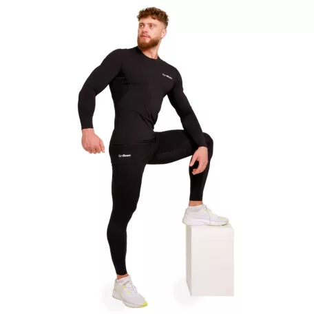 High kompressziós hosszú ujjú póló Black - XXXL - fekete - GymBeam