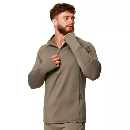Pulse 1/2 Zip futófelső Vetiver - S - zöld - GymBeam