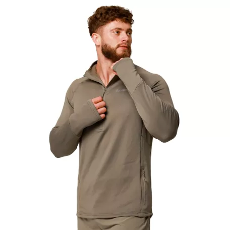 Pulse 1/2 Zip futófelső Vetiver - M - zöld - GymBeam