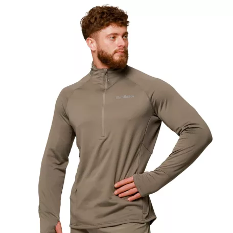 Pulse 1/2 Zip futófelső Vetiver - XL - zöld - GymBeam
