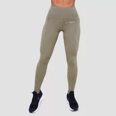 Pulse női futóleggings Vetiver - S - zöld - GymBeam