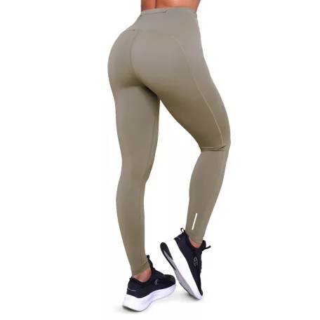 Pulse női futóleggings Vetiver - S - zöld - GymBeam