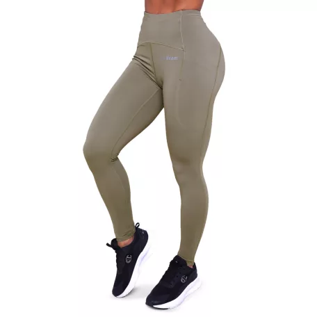 Pulse női futóleggings Vetiver - S - zöld - GymBeam