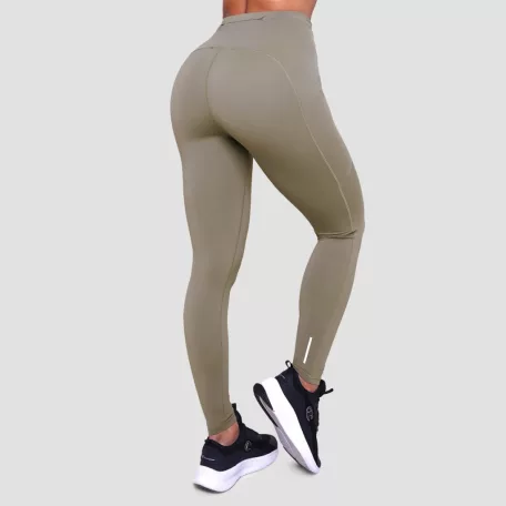 Pulse női futóleggings Vetiver - M - zöld - GymBeam