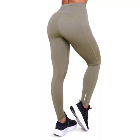 Pulse női futóleggings Vetiver - M - zöld - GymBeam