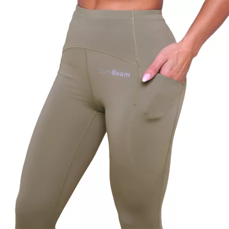 Pulse női futóleggings Vetiver - XXL - zöld - GymBeam