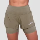 Pulse 2in1 női futó rövidnadrág Vetiver - XS - zöld - GymBeam