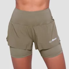   Pulse 2in1 női futó rövidnadrág Vetiver - XS - zöld - GymBeam