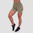 Pulse 2in1 női futó rövidnadrág Vetiver - S - zöld - GymBeam