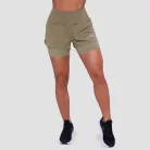 Pulse 2in1 női futó rövidnadrág Vetiver - M - zöld - GymBeam