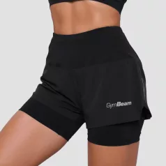  Pulse 2in1 női futó rövidnadrág Black - XS - fekete - GymBeam