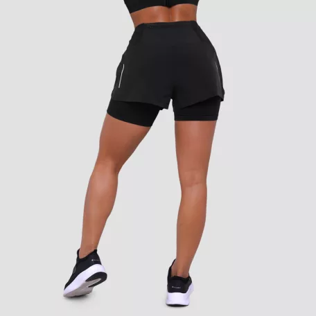 Pulse 2in1 női futó rövidnadrág Black - XS - fekete - GymBeam