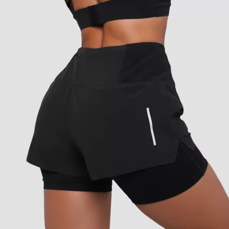 Pulse 2in1 női futó rövidnadrág Black - XS - fekete - GymBeam