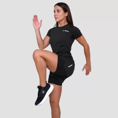 Pulse 2in1 női futó rövidnadrág Black - XS - fekete - GymBeam