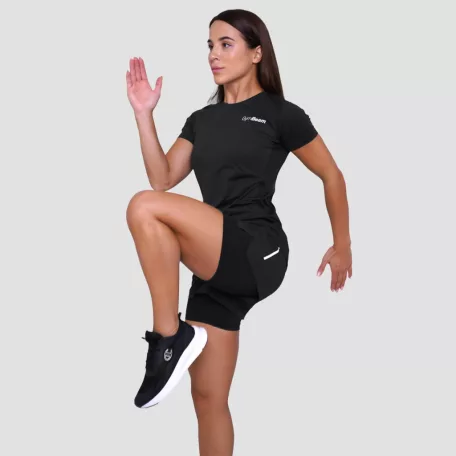 Pulse 2in1 női futó rövidnadrág Black - S - fekete - GymBeam