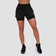   Pulse 2in1 női futó rövidnadrág Black - M - fekete - GymBeam