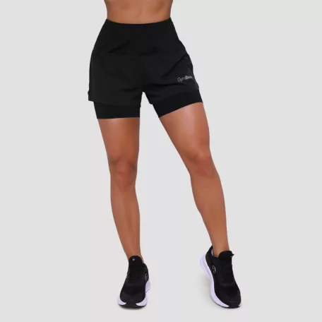 Pulse 2in1 női futó rövidnadrág Black - M - fekete - GymBeam
