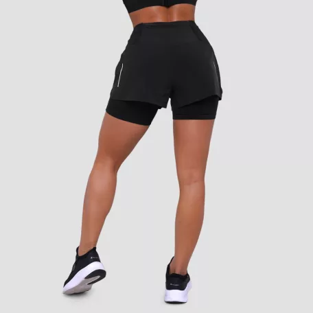 Pulse 2in1 női futó rövidnadrág Black - M - fekete - GymBeam