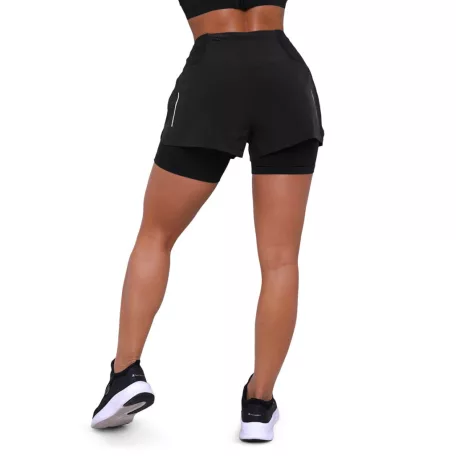 Pulse 2in1 női futó rövidnadrág Black - M - fekete - GymBeam