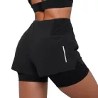 Pulse 2in1 női futó rövidnadrág Black - M - fekete - GymBeam