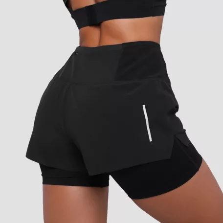 Pulse 2in1 női futó rövidnadrág Black - L - fekete - GymBeam