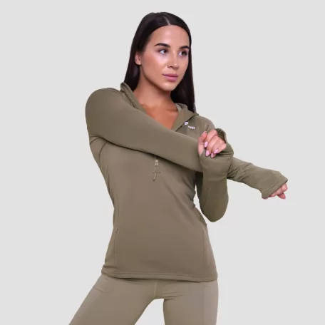 Pulse 1/2 Zip női futófelső Vetiver - XS - zöld - GymBeam