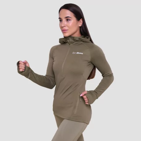 Pulse 1/2 Zip női futófelső Vetiver - XS - zöld - GymBeam
