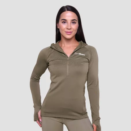 Pulse 1/2 Zip női futófelső Vetiver - M - zöld - GymBeam
