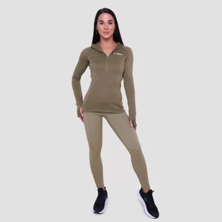 Pulse 1/2 Zip női futófelső Vetiver - M - zöld - GymBeam