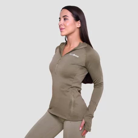 Pulse 1/2 Zip női futófelső Vetiver - L - zöld - GymBeam