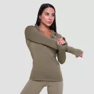 Pulse 1/2 Zip női futófelső Vetiver - L - zöld - GymBeam