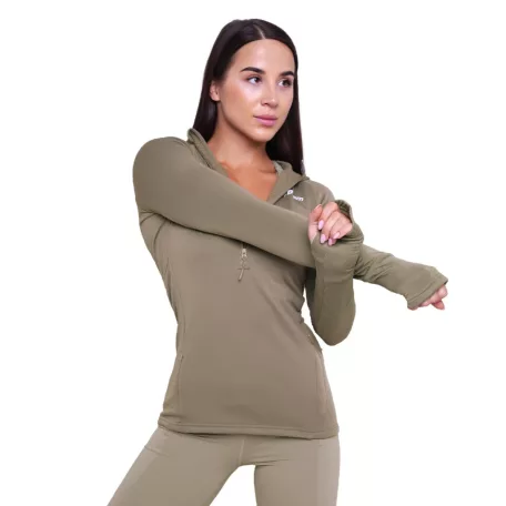 Pulse 1/2 Zip női futófelső Vetiver - L - zöld - GymBeam