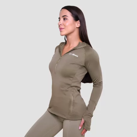 Pulse 1/2 Zip női futófelső Vetiver - XXL - zöld - GymBeam
