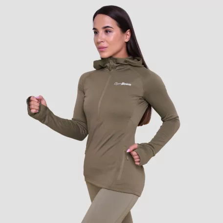 Pulse 1/2 Zip női futófelső Vetiver - XXL - zöld - GymBeam