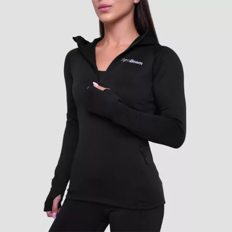 Pulse 1/2 Zip női futófelső Black - XS - fekete - GymBeam