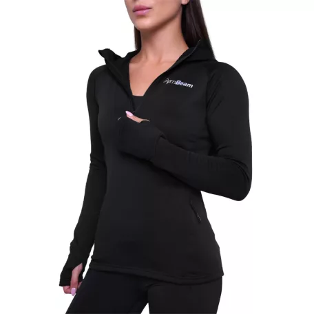 Pulse 1/2 Zip női futófelső Black - S - fekete - GymBeam