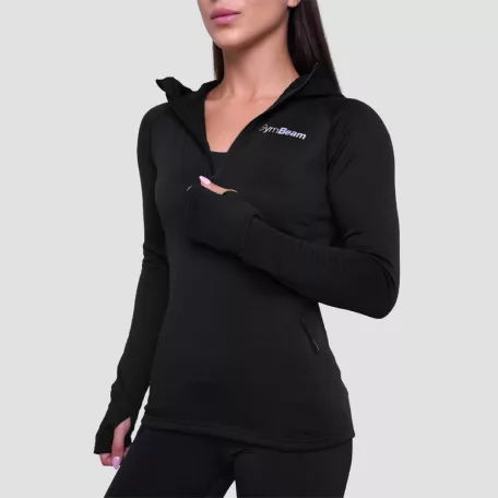 Pulse 1/2 Zip női futófelső Black - XL - fekete - GymBeam