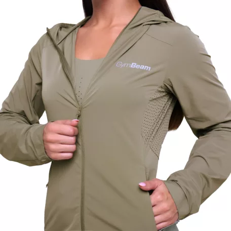 Pulse női futódzseki Vetiver - XS - zöld - GymBeam