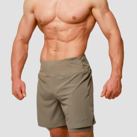 Pulse 2in1 futó rövidnadrág Vetiver - L - zöld - GymBeam