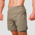 Pulse 2in1 futó rövidnadrág Vetiver - L - zöld - GymBeam