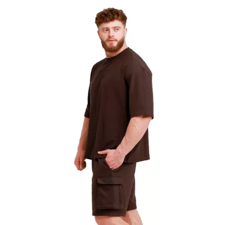 Unstoppable oversized póló Brown - L - barna - GymBeam
