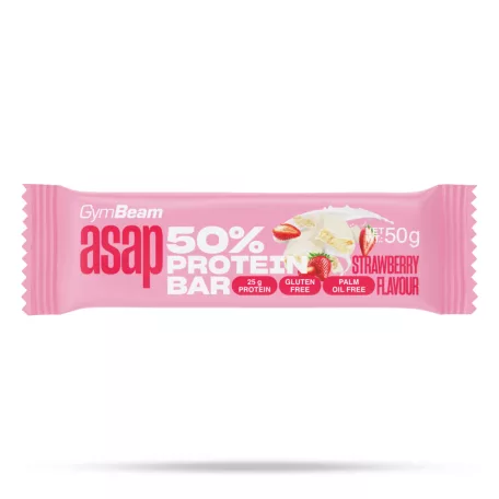 ASAP 50% fehérjeszelet - 50 g - eper - GymBeam