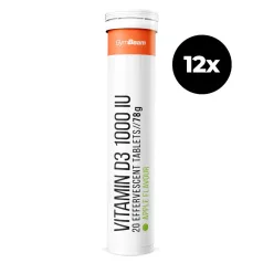   D3-vitamin 1000 IU pezsgőtabletta - 12 x 20 tabletta - zöldalma - GymBeam