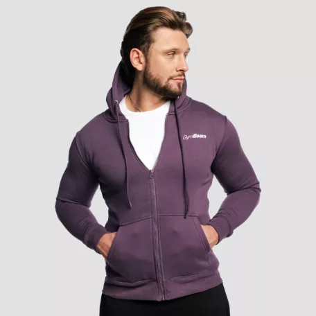Cipzáras kapucnis pulóver Obsidian - XXXL - lila - GymBeam
